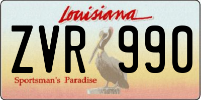 LA license plate ZVR990