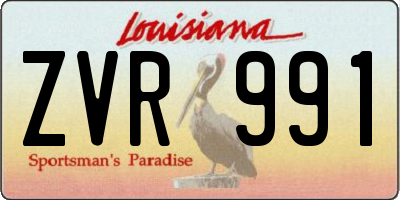 LA license plate ZVR991