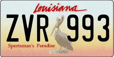 LA license plate ZVR993