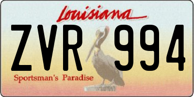 LA license plate ZVR994