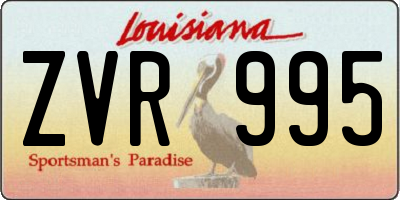 LA license plate ZVR995