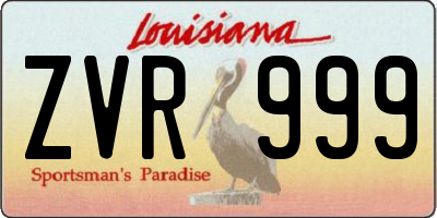 LA license plate ZVR999