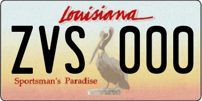 LA license plate ZVS000