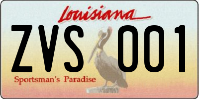 LA license plate ZVS001