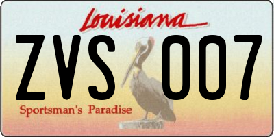 LA license plate ZVS007