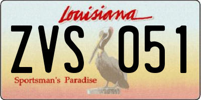 LA license plate ZVS051