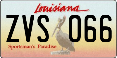 LA license plate ZVS066