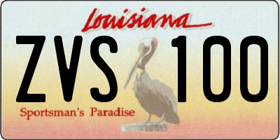 LA license plate ZVS100