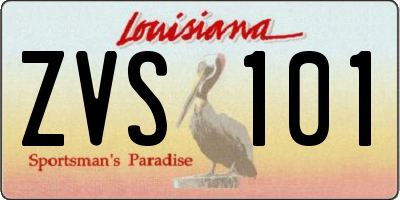 LA license plate ZVS101