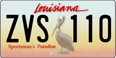 LA license plate ZVS110