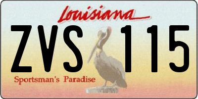 LA license plate ZVS115