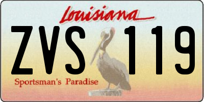 LA license plate ZVS119