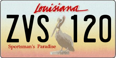 LA license plate ZVS120