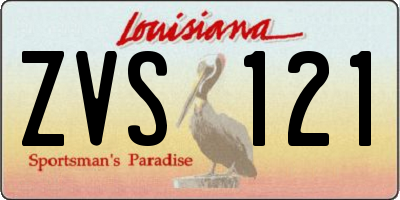 LA license plate ZVS121