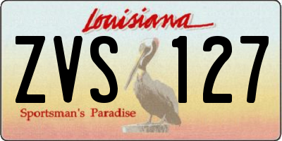 LA license plate ZVS127