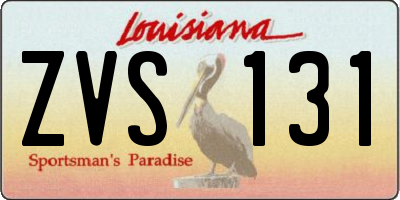 LA license plate ZVS131