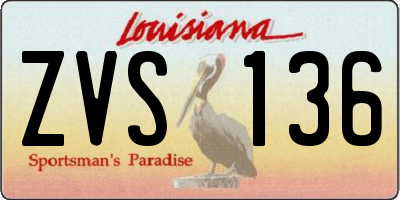LA license plate ZVS136