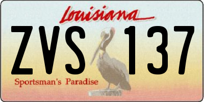 LA license plate ZVS137