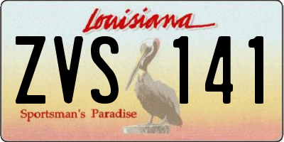 LA license plate ZVS141