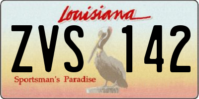 LA license plate ZVS142