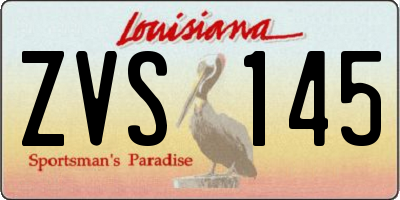 LA license plate ZVS145