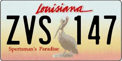 LA license plate ZVS147