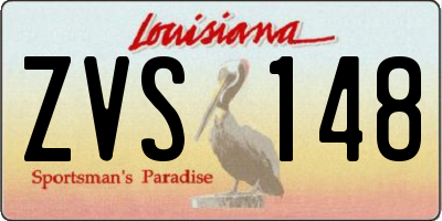 LA license plate ZVS148