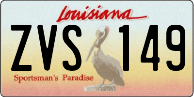 LA license plate ZVS149