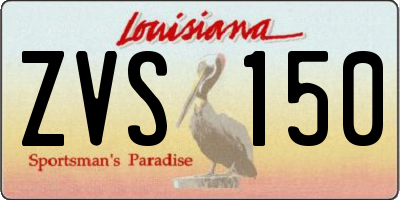 LA license plate ZVS150