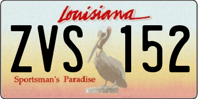 LA license plate ZVS152