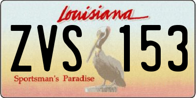 LA license plate ZVS153