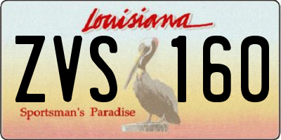 LA license plate ZVS160