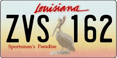 LA license plate ZVS162