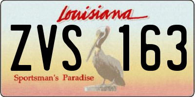 LA license plate ZVS163