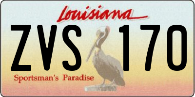 LA license plate ZVS170