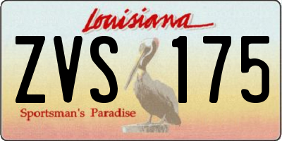 LA license plate ZVS175