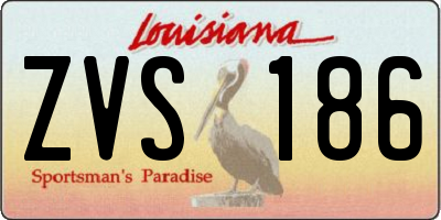 LA license plate ZVS186