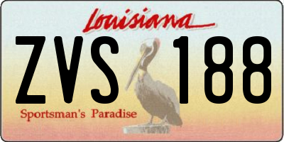 LA license plate ZVS188