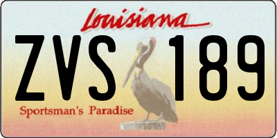LA license plate ZVS189