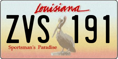 LA license plate ZVS191