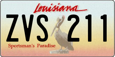 LA license plate ZVS211