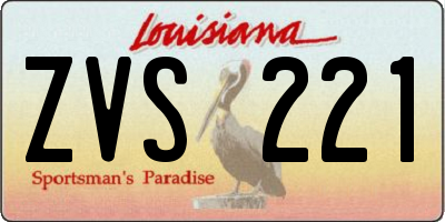 LA license plate ZVS221