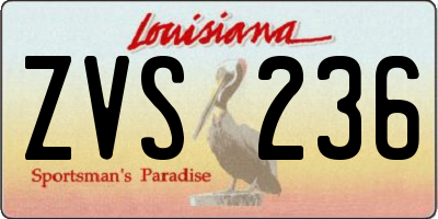 LA license plate ZVS236