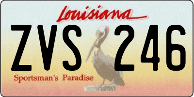 LA license plate ZVS246