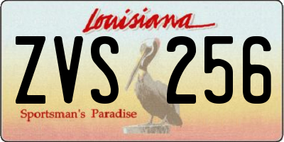 LA license plate ZVS256