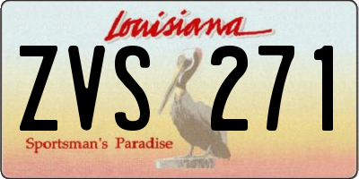 LA license plate ZVS271