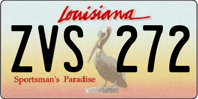 LA license plate ZVS272