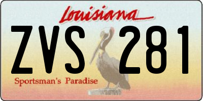 LA license plate ZVS281