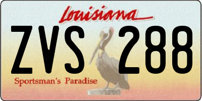 LA license plate ZVS288