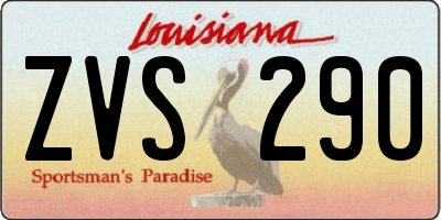 LA license plate ZVS290